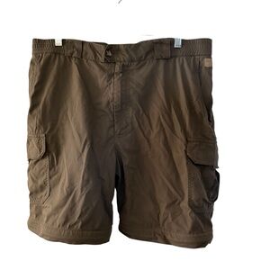 VTG Tilley Men's Cargo Shorts Size 36 Olive Brown Hiking Made in Canada